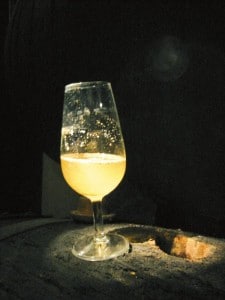 A glass of Fino with flor