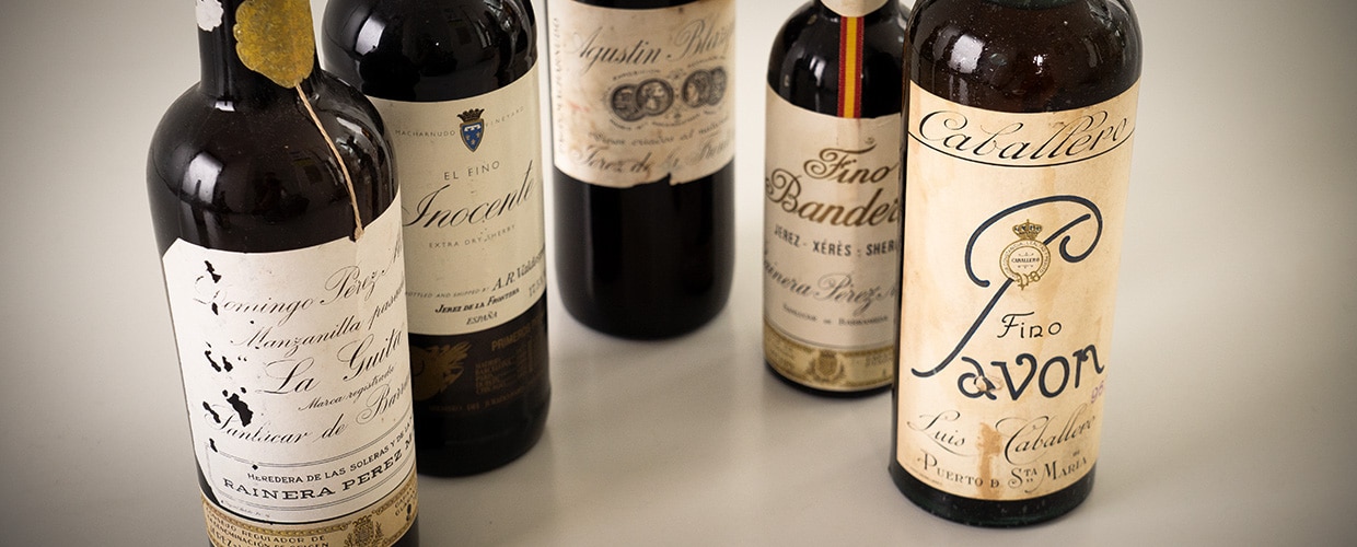 Old bottles sherry: Inocente, Pavon, Bandera